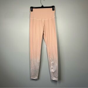 Beyond yoga alloy ombré high wasted pink silver leggings size medium